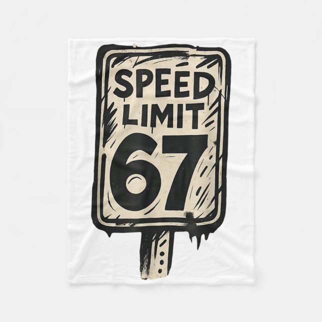 67 Tempolimitschild Gen Alpha 67 Meme  Fleecedecke (Vorderseite)