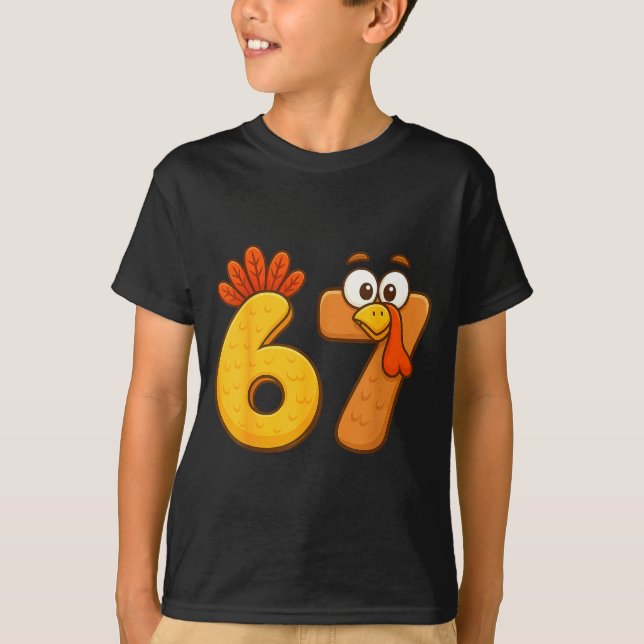 67 Thanksgiving Funny Six Seven Meme For Men Women T-Shirt (Vorderseite)