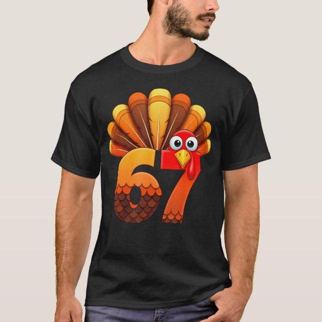 67 Thanksgiving Funny Turkey Costume Six Seven Mem T-Shirt (Vorderseite)