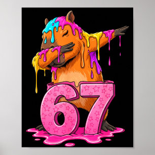 67 Tiere Lustig 67 Brainrot Jugend Kinder Capybara Poster
