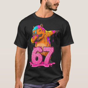 67 Tiere Lustig 67 Brainrot Jugend Kinder Capybara T-Shirt