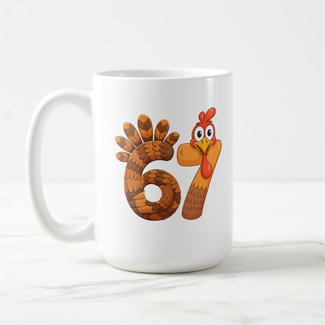 67 Truthahn Erntedankfest lustig Kaffeetasse (Links)