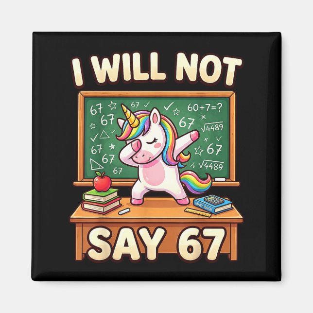 67 Unicorn For Girls Six Seven Meme Brainrot Funny Magnet (Vorne)
