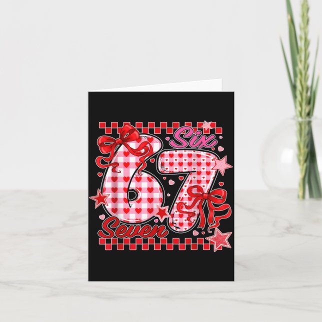 67 Valentine Six Seven Cute Love Valentine Men Wom Karte (Vorderseite)