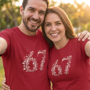 67. Valentinstag Romantic Heart Nummer T-Shirt
