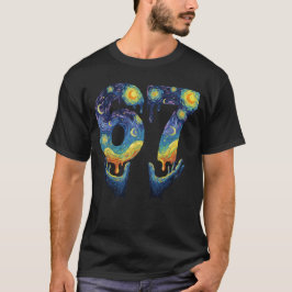 67 Van Gogh Sternennacht Eiscreme-Tropf Lustig T-Shirt