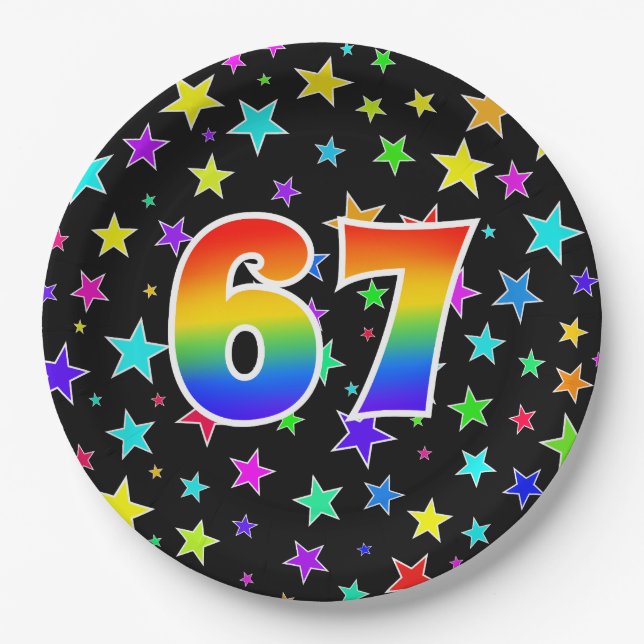 67. Veranstaltung: Bold, Fun, Colorful Rainbow 67 Pappteller (Vorderseite)