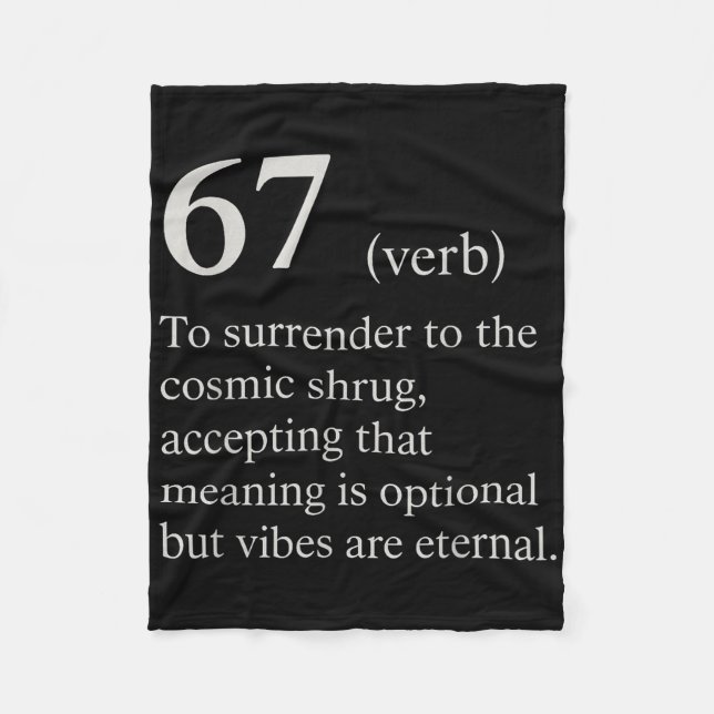 67 Verb-Definition Meme Lustiger Internet-Witz Tre Fleecedecke (Vorderseite)