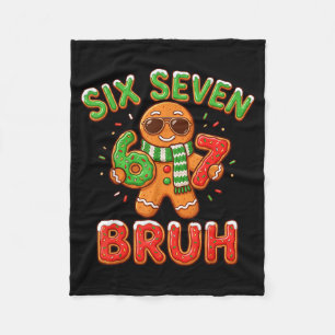 67 Weihnachten 6 7 Meme Lebkuchenmann Xmas Pyjama Fleecedecke