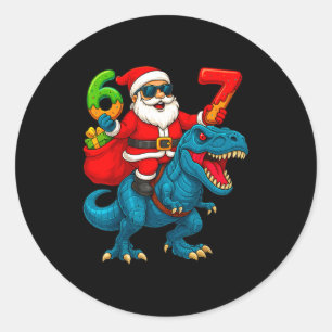 67 Weihnachten 6 7 Meme Lustiger Weihnachtsmann Se Runder Aufkleber