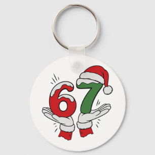 67 Weihnachten 6 7 Meme Pyjama Feiertag Gen Alpha  Schlüsselanhänger
