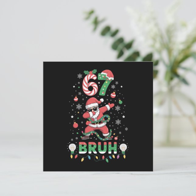 67 Weihnachten Bruh 6 7 Lustiges Meme Santa Dabbin (Stehend Vorderseite)