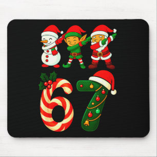 67 Weihnachten Dabbing Weihnachtsmann Elf Schneema Mousepad