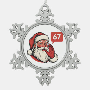 67 Weihnachten Fröhlich Sechs Sieben Gehirnfäule W Schneeflocken Zinn-Ornament