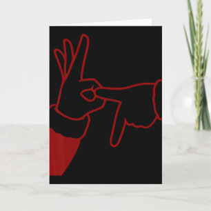 67 Weihnachten Handzeichen Santa Claus 6 7 Hand Ge Karte