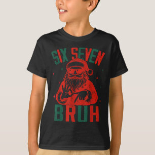 67 Weihnachten Lustig Sechs Sieben Bruh Meme Gehir T-Shirt