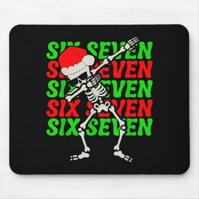 67 Weihnachten Lustig Six Seven Meme Brainrot Dabb Mousepad (Vorne)