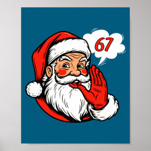 67 Weihnachten Lustig Six Seven Meme Brainrot Sant Poster
