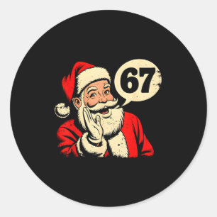 67 Weihnachten Lustig Six Seven Meme Brainrot Sant Runder Aufkleber