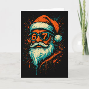 67 Weihnachten Santa Gesicht 6 7 Meme Sechs Sieben Karte