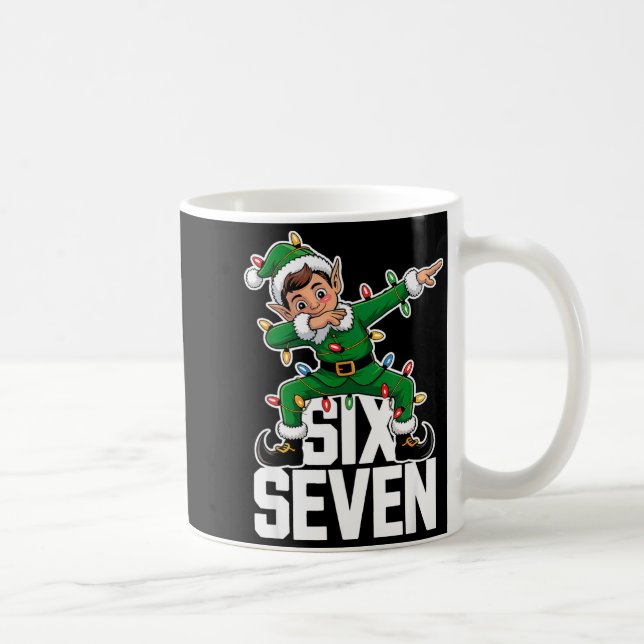 67 Weihnachten Six Seven 6 7 Meme Lustiger Dabbing Kaffeetasse (Rechts)
