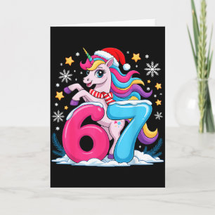 67 Weihnachten Süßes Einhorn Six Seven Meme 6 7 Ch Karte