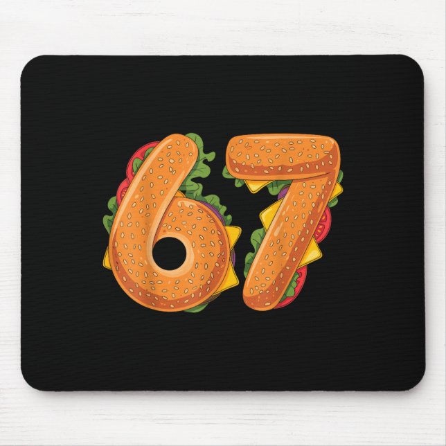 67 Weihnachts-Burger-Shirt 6 7 Meme Lustig 67 Hamb Mousepad (Vorne)