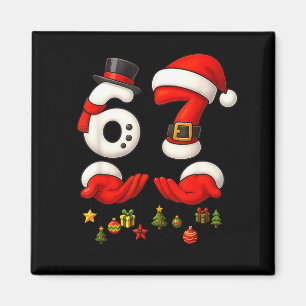 67 Weihnachts-Meme Lustig 6 7 Hände Gen Alpha-Slan Magnet