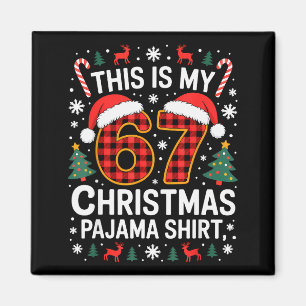 67 Weihnachts-Pyjama-Shirt Lustig Six Seven Meme G Magnet
