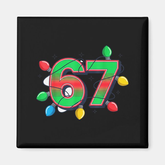 67 Weihnachtsbeleuchtung Tacky Meme Design  Magnet (Vorne)