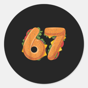67 Weihnachtsburger-Shirt 6 7 Meme Lustig 67 Hambu Runder Aufkleber