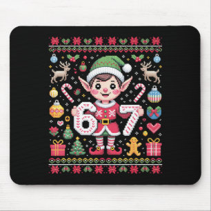 67 Weihnachtself hässlicher Pullover süß 6 7 Meme Mousepad