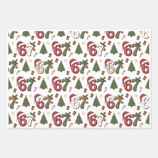 67 Weihnachtsmann Hut Weihnachten Sechs Sieben Lus Geschenkpapier Set