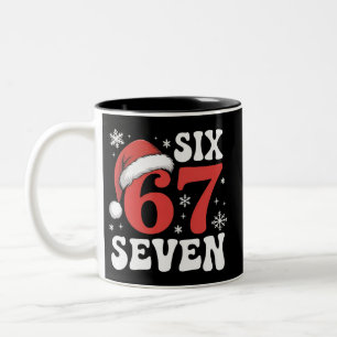 67 Weihnachtsmann Hut Weihnachten Sechs Sieben Lus Zweifarbige Tasse