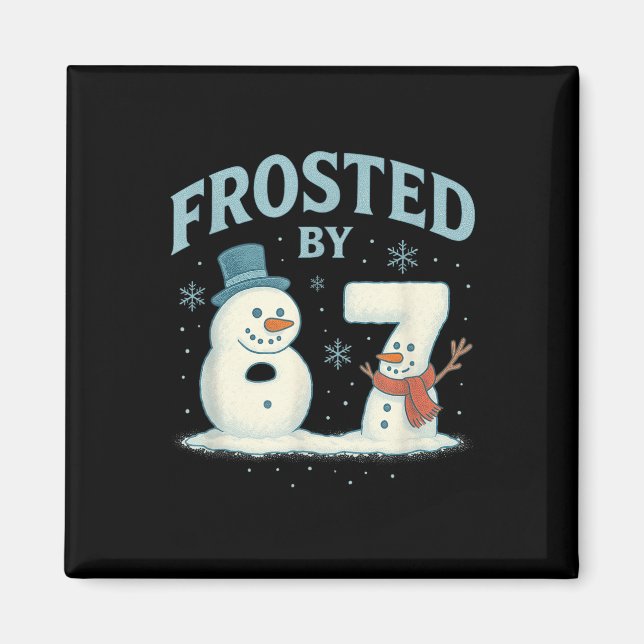 67 Weihnachtsmann Schneemann 6 7 Internet Meme Wei Magnet (Vorne)