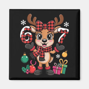 67 Weihnachtsoutfit Frauen Meme Rentier Six Seven Magnet