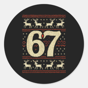 67 Weihnachtspullover Hässlich 6 7 Meme Six Seven  Runder Aufkleber