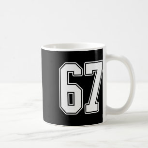 #67 White Kontur Number 67 Sports Fan Jersey Styl Kaffeetasse