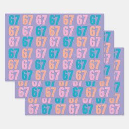 67 Wrapping Paper Flat Sheet Set of 3 Geschenkpapier Set