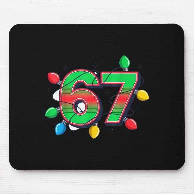 67 Xmas Lights Tacky Meme Design  Mousepad (Vorne)