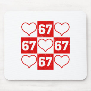 67 Xoxo Süßes Herz Valentinstag 6 7 Sechs Sieben M Mousepad