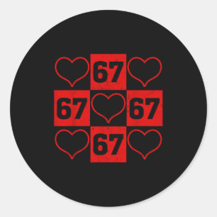 67 Xoxo Süßes Herz Valentinstag 6 7 Sechs Sieben M Runder Aufkleber