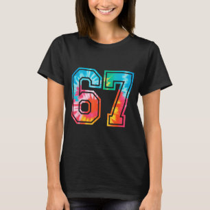 67 Zahlen Meme Lustig Sechs Sieben Tie Dye Gen Alp T-Shirt