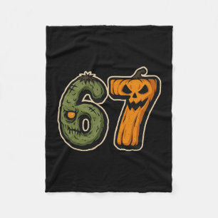 67 Zombie Pumpkin Six Sieben Halloween Meme Fleecedecke
