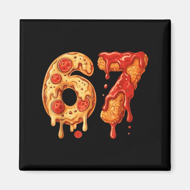 67 Zza Meme Lustig Six Seven Gen Alpha Slang Kinde Magnet (Vorne)