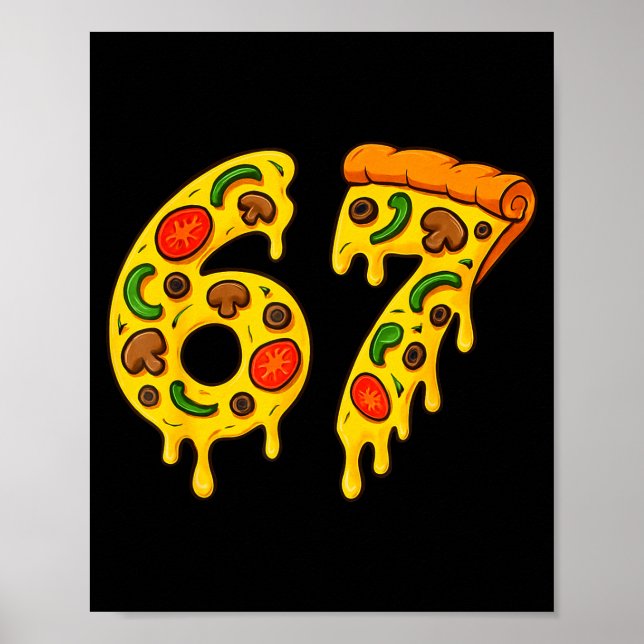 67 Zza Meme Lustig Six Seven Gen Alpha Slang Kinde Poster (Vorne)