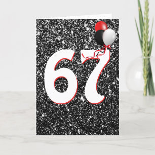 67e anniversaire Ballons sur carte Parties scintil