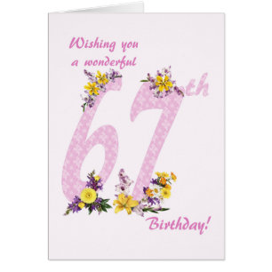 67e anniversaire Fleur numéros décorés