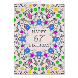 67e anniversaire Fleurs Abstraites