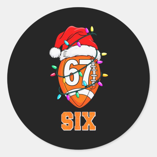 67endy Xmas Football – Six &amp; Seven Matching Co Runder Aufkleber (Vorderseite)